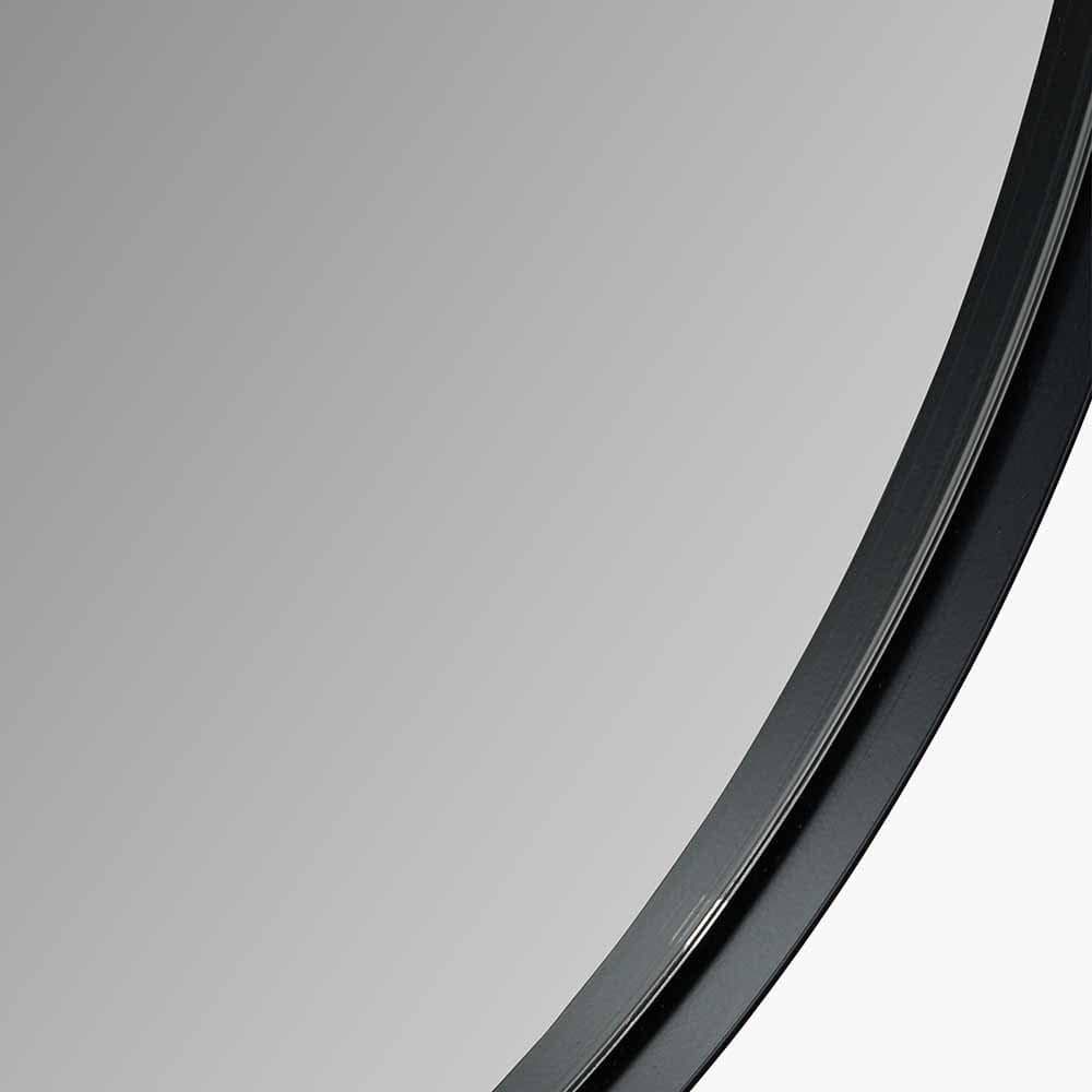 Black Metal Slim Frame Oval Wall Mirror.