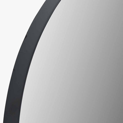 Pacific Lifestyle Living Black Metal Slim Frame Oval Wall Mirror House of Isabella UK