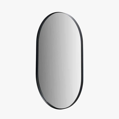 Pacific Lifestyle Living Black Metal Slim Frame Oval Wall Mirror House of Isabella UK