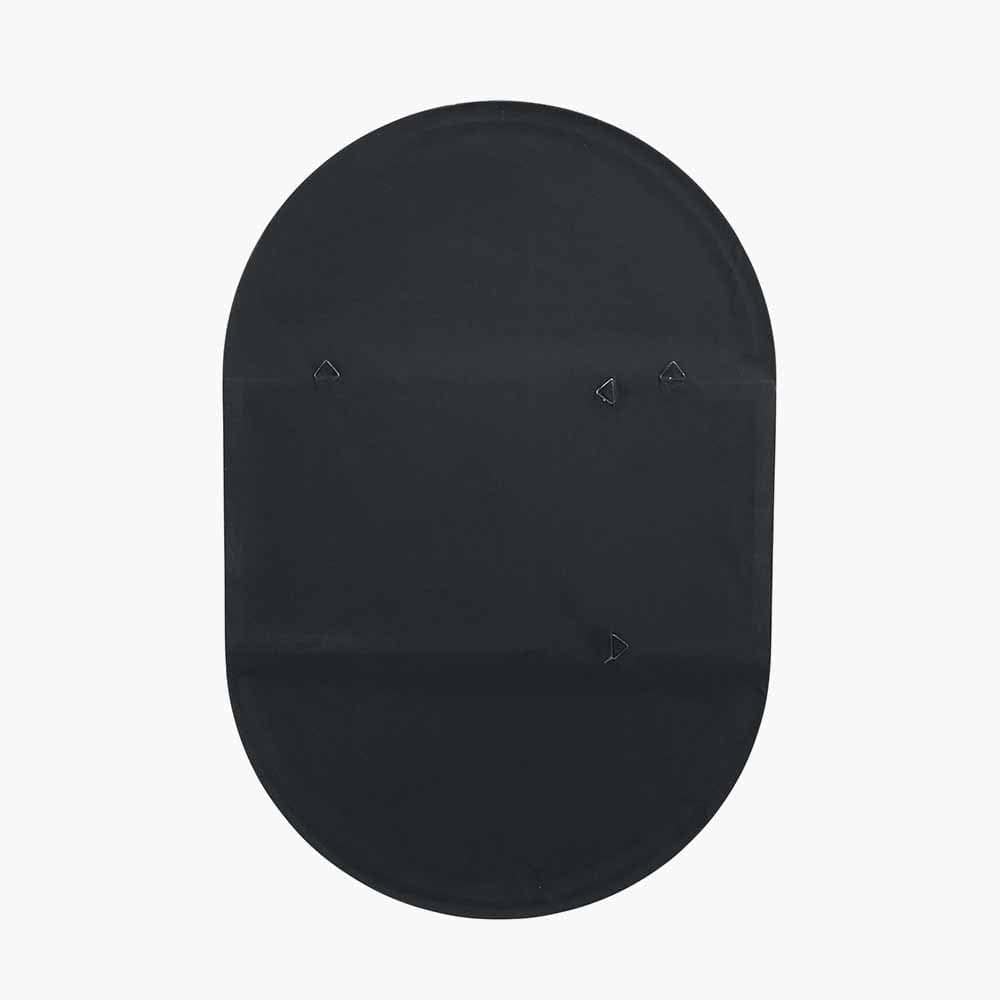 Black Metal Slim Frame Oval Wall Mirror.