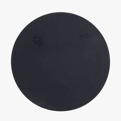 Pacific Lifestyle Living Black Metal Slim Frame Round Wall Mirror Large House of Isabella UK