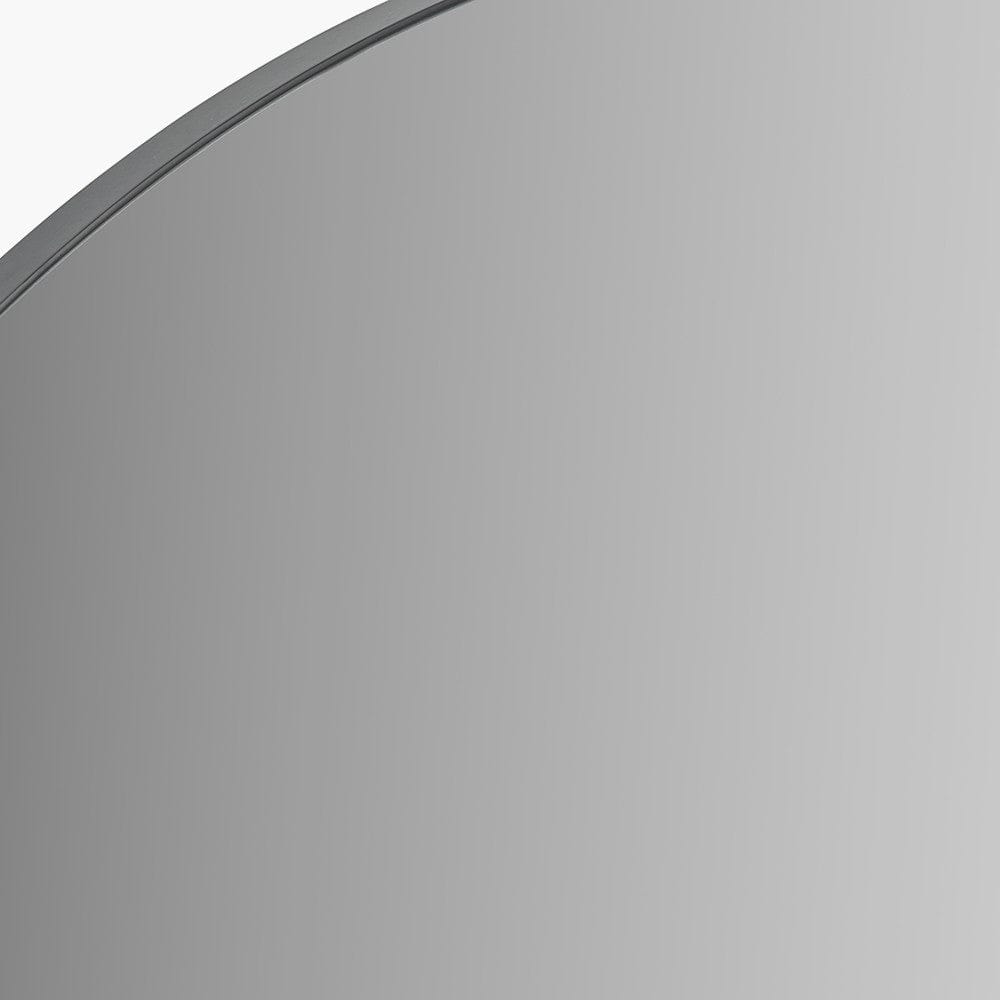 Black Metal Slim Frame Tall Arch Wall Mirror.