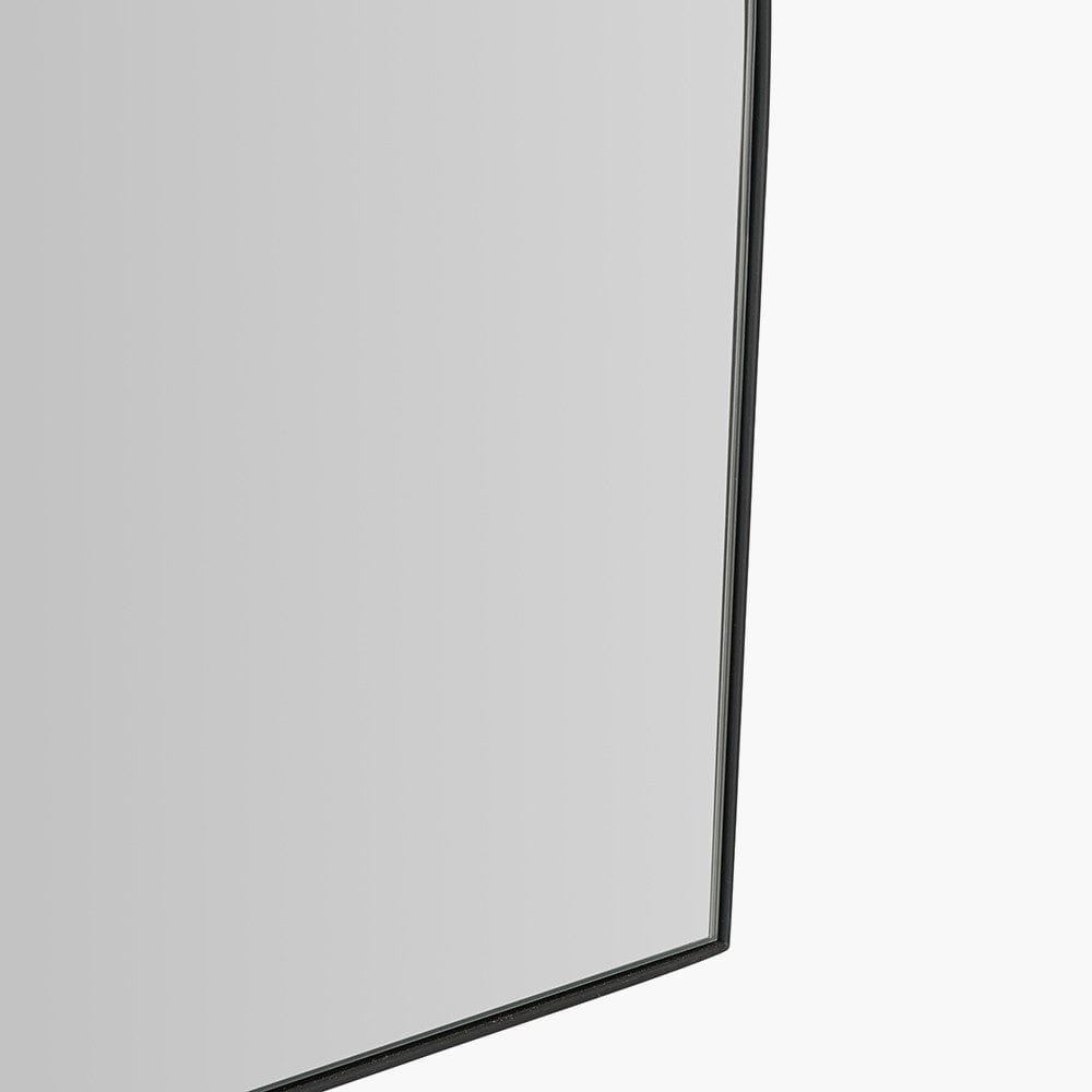 Black Metal Slim Frame Tall Arch Wall Mirror.