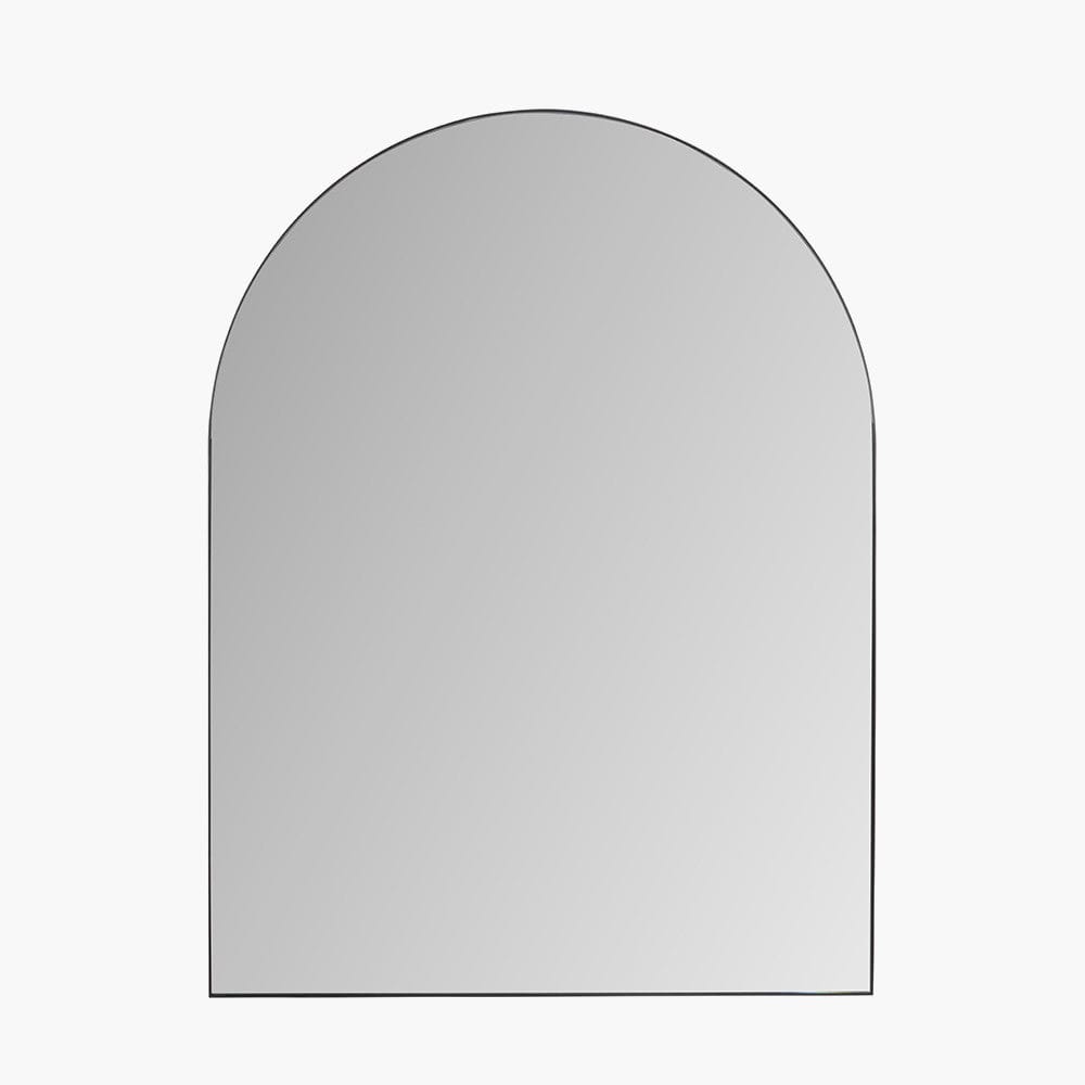 Black Metal Slim Frame Tall Arch Wall Mirror.