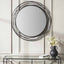 Black Metal Swirl Round Wall Mirror.