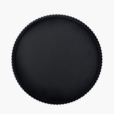 Pacific Lifestyle Living Black Metal Textured Edged Round Wall Mirror House of Isabella UK