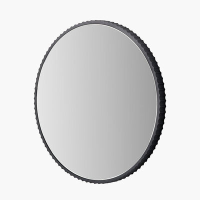 Pacific Lifestyle Living Black Metal Textured Edged Round Wall Mirror House of Isabella UK