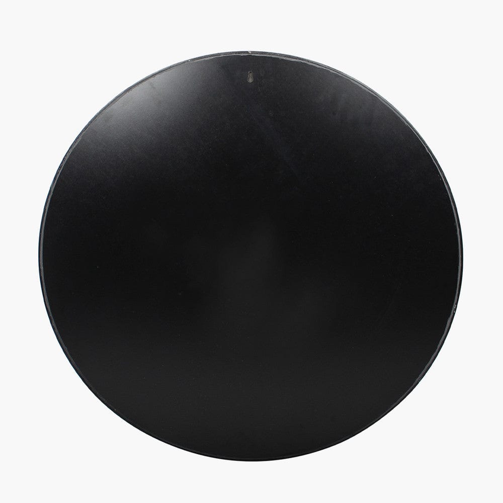 Pacific Lifestyle Living Black Wood Veneer and Copper Glass Round Wall Mirror House of Isabella UK