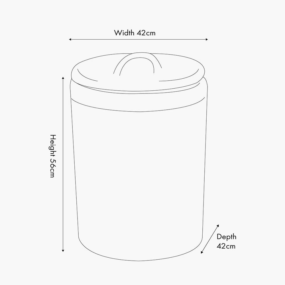 Brown Rattan Round Linen Basket.