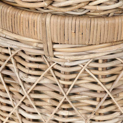 Pacific Lifestyle Living Brown Rattan Round Linen Basket House of Isabella UK