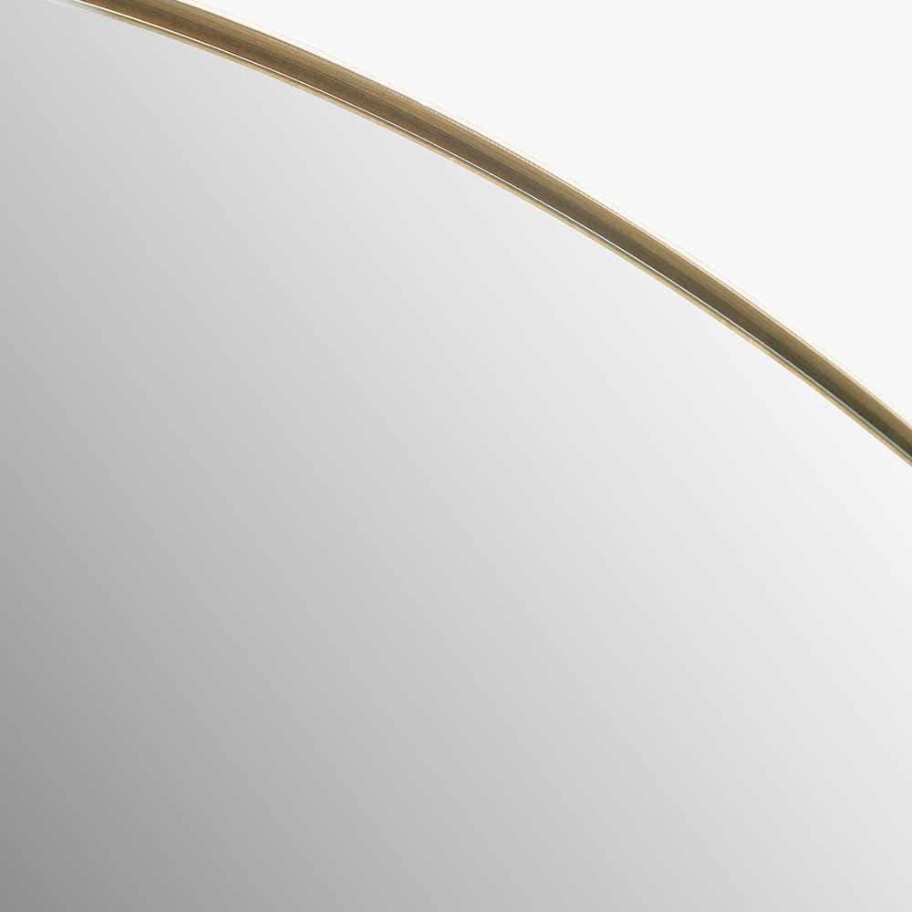 Brushed Gold Metal Slim Frame Arch Floor Mirror.