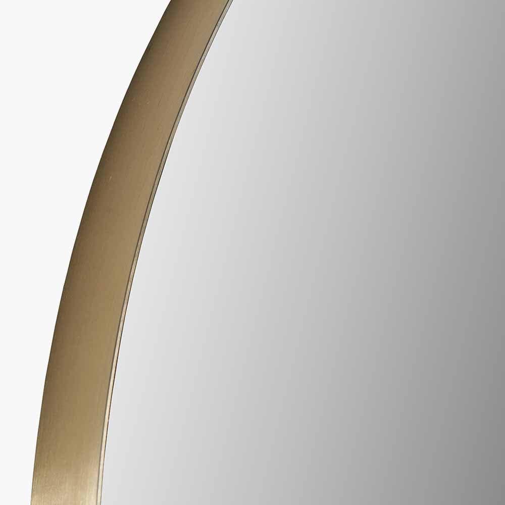 Brushed Gold Metal Slim Frame Arch Floor Mirror.