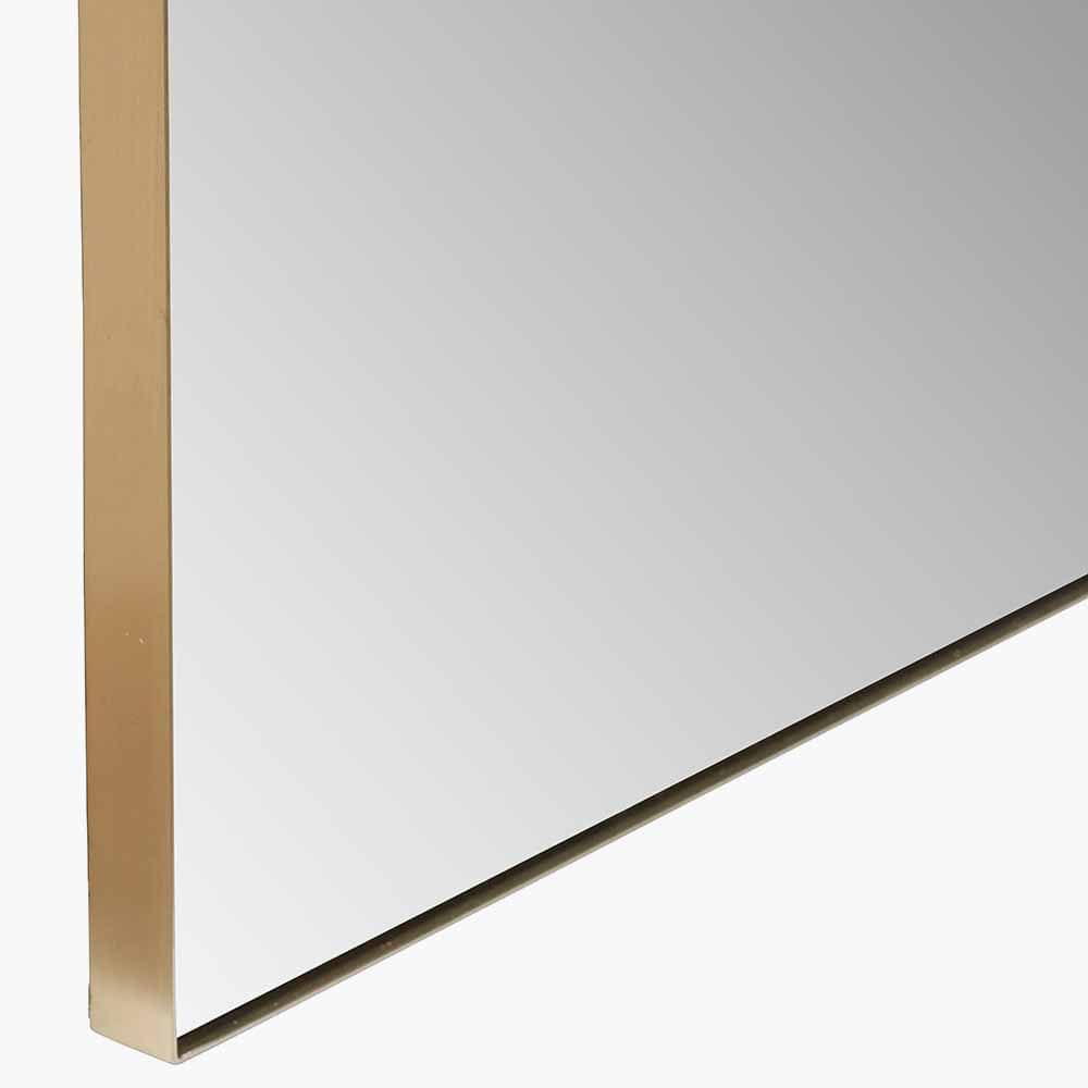 Brushed Gold Metal Slim Frame Arch Floor Mirror.