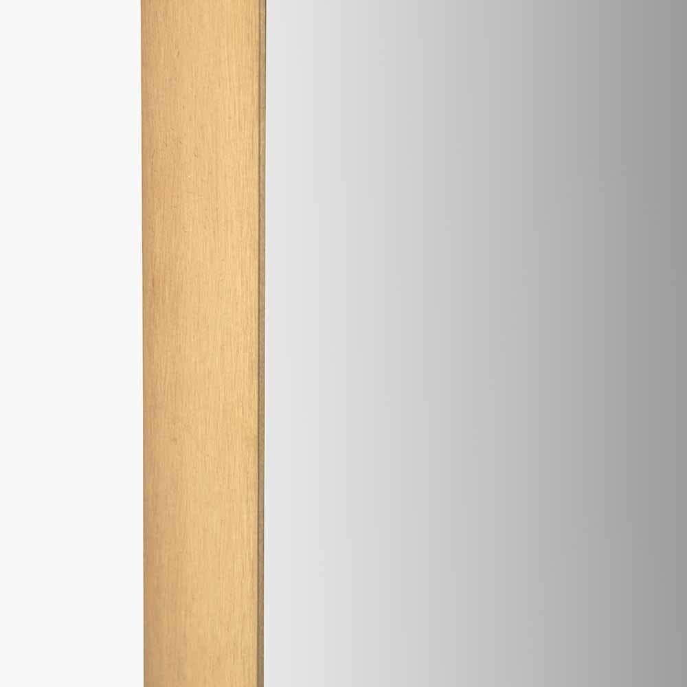 Brushed Gold Metal Slim Frame Oval Wall Mirror.