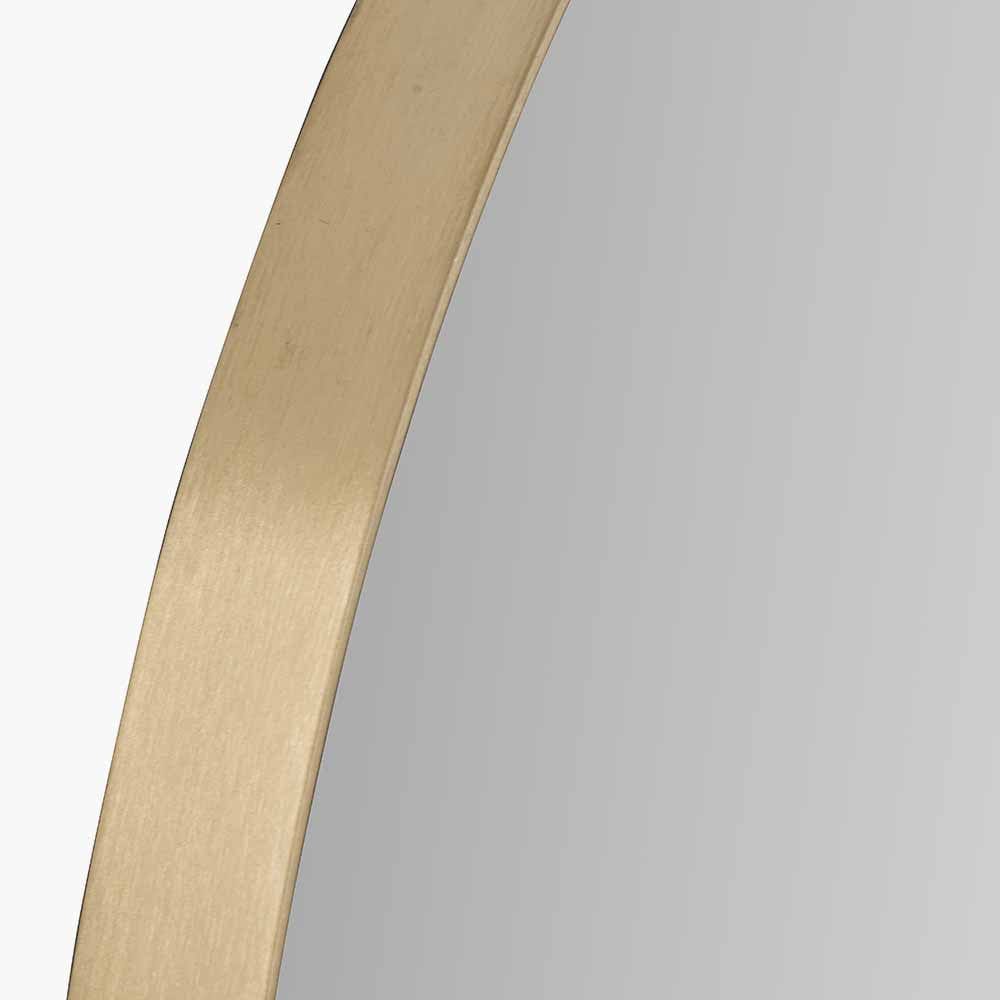 Pacific Lifestyle Living Brushed Gold Metal Slim Frame Round Wall Mirror Large House of Isabella UK