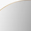 Brushed Gold Metal Slim Frame Tall Arch Wall Mirror.
