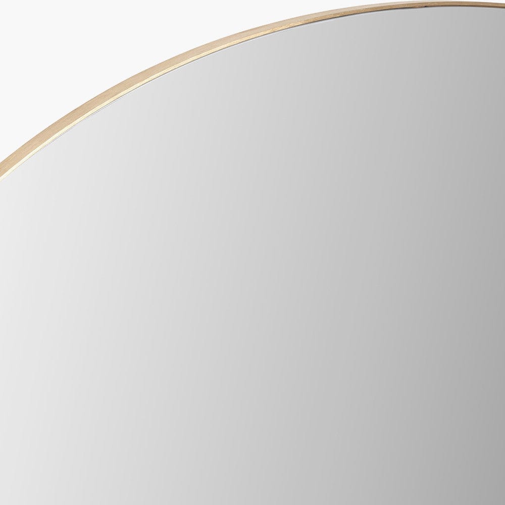 Pacific Lifestyle Living Brushed Gold Metal Slim Frame Tall Arch Wall Mirror House of Isabella UK