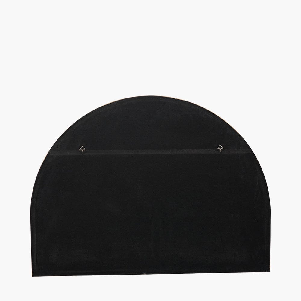 Brushed Gold Metal Slim Frame Wide Arch Wall Mirror.