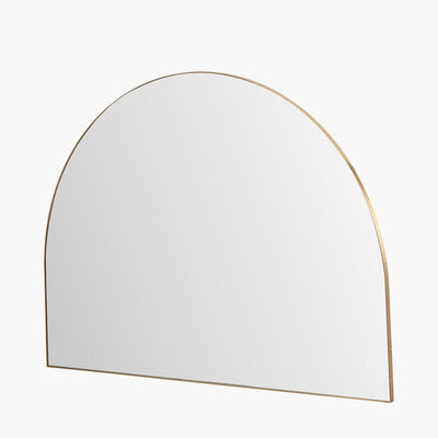 Pacific Lifestyle Living Brushed Gold Metal Slim Frame Wide Arch Wall Mirror House of Isabella UK