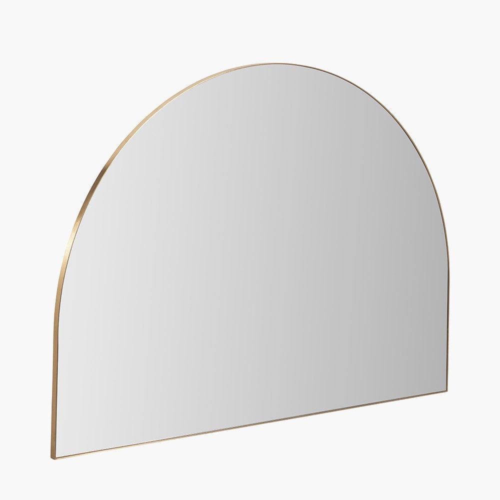 Pacific Lifestyle Living Brushed Gold Metal Slim Frame Wide Arch Wall Mirror House of Isabella UK