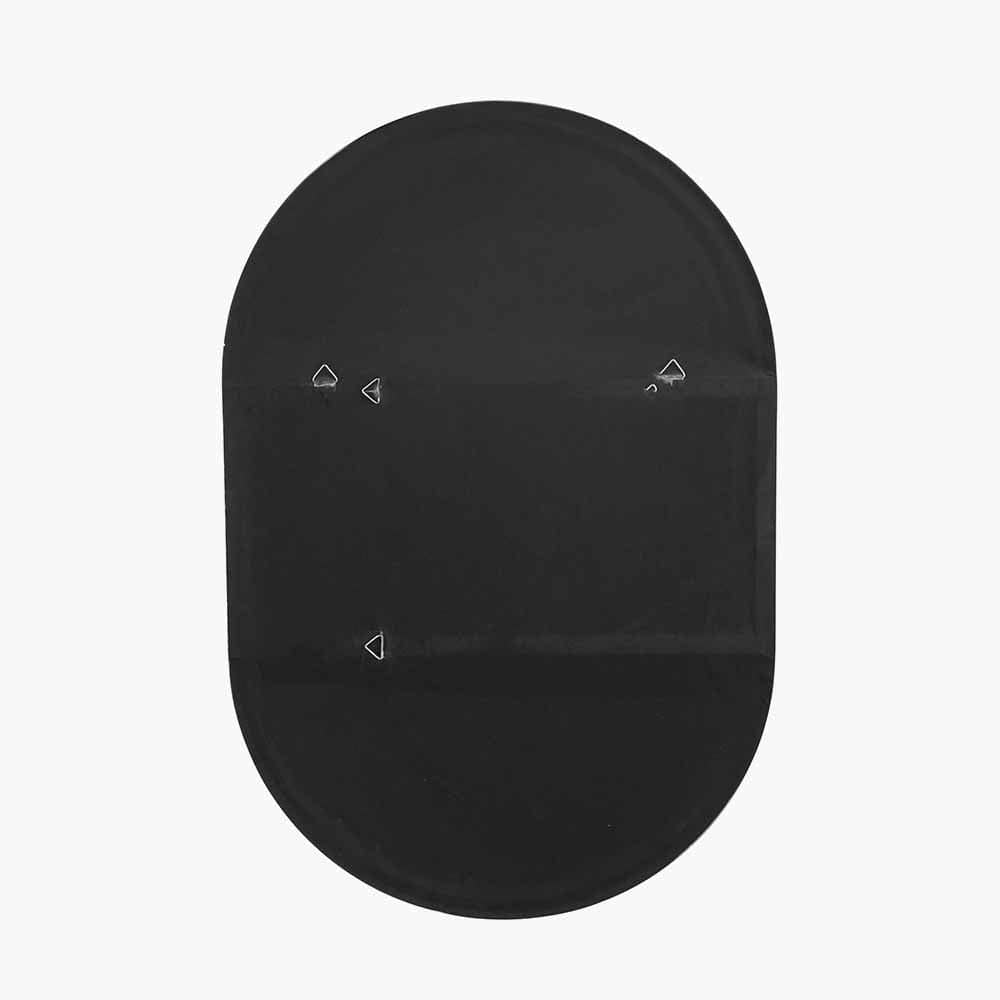 Brushed Silver Metal Slim Frame Oval Wall Mirror.