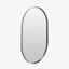 Brushed Silver Metal Slim Frame Oval Wall Mirror.