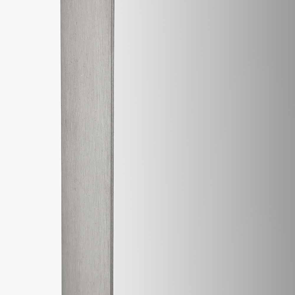 Brushed Silver Metal Slim Frame Oval Wall Mirror.