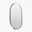 Brushed Silver Metal Slim Frame Oval Wall Mirror.