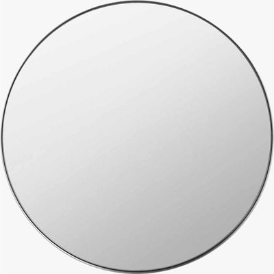 Pacific Lifestyle Living Brushed Silver Metal Slim Frame Round Wall Mirror Large House of Isabella UK