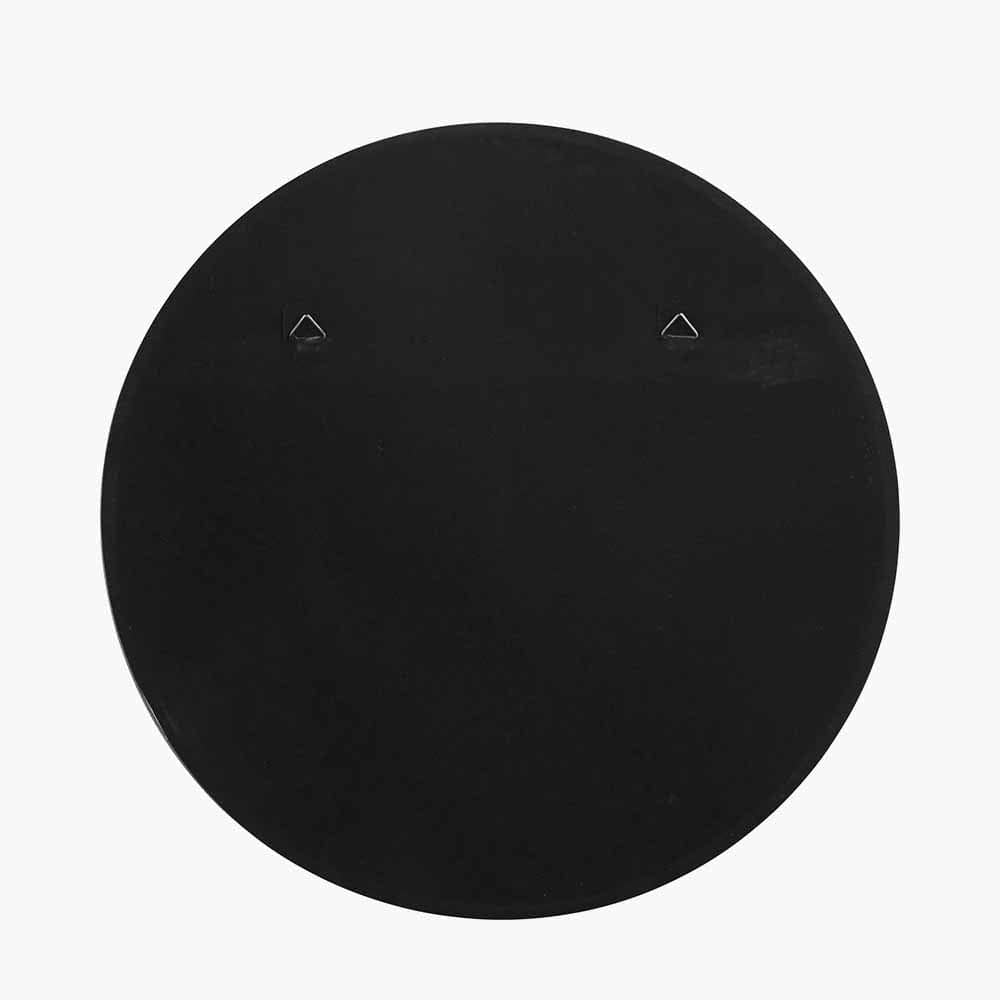 Brushed Silver Metal Slim Frame Round Wall Mirror Medium.