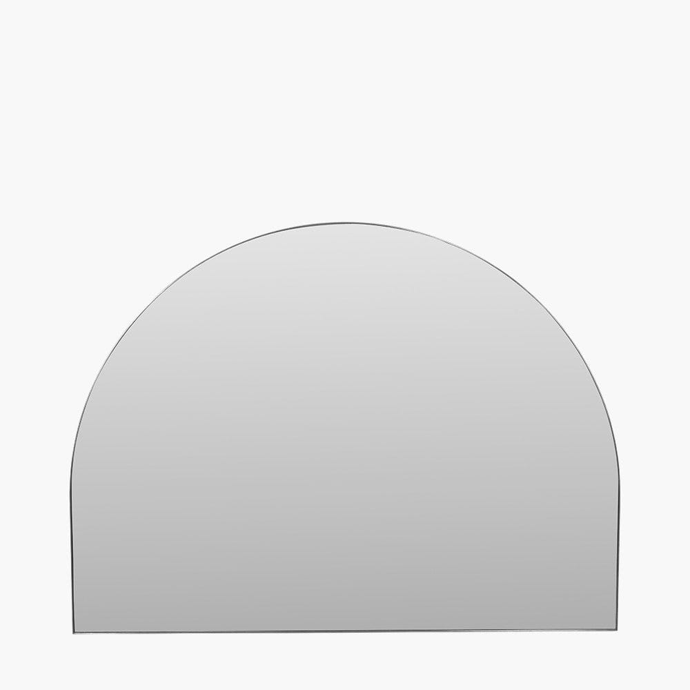 Brushed Silver Metal Slim Frame Wide Arch Wall Mirror.