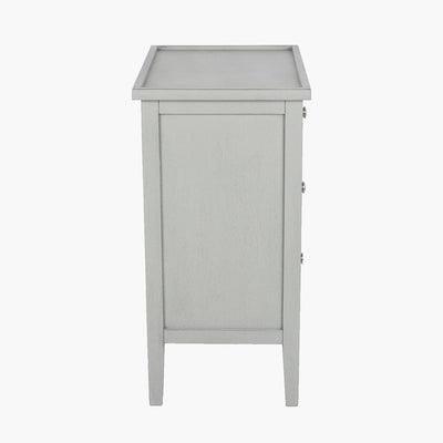 Pacific Lifestyle Living Chelmsford Vendee Grey Pine Wood 3 Drawer Bedside Unit House of Isabella UK