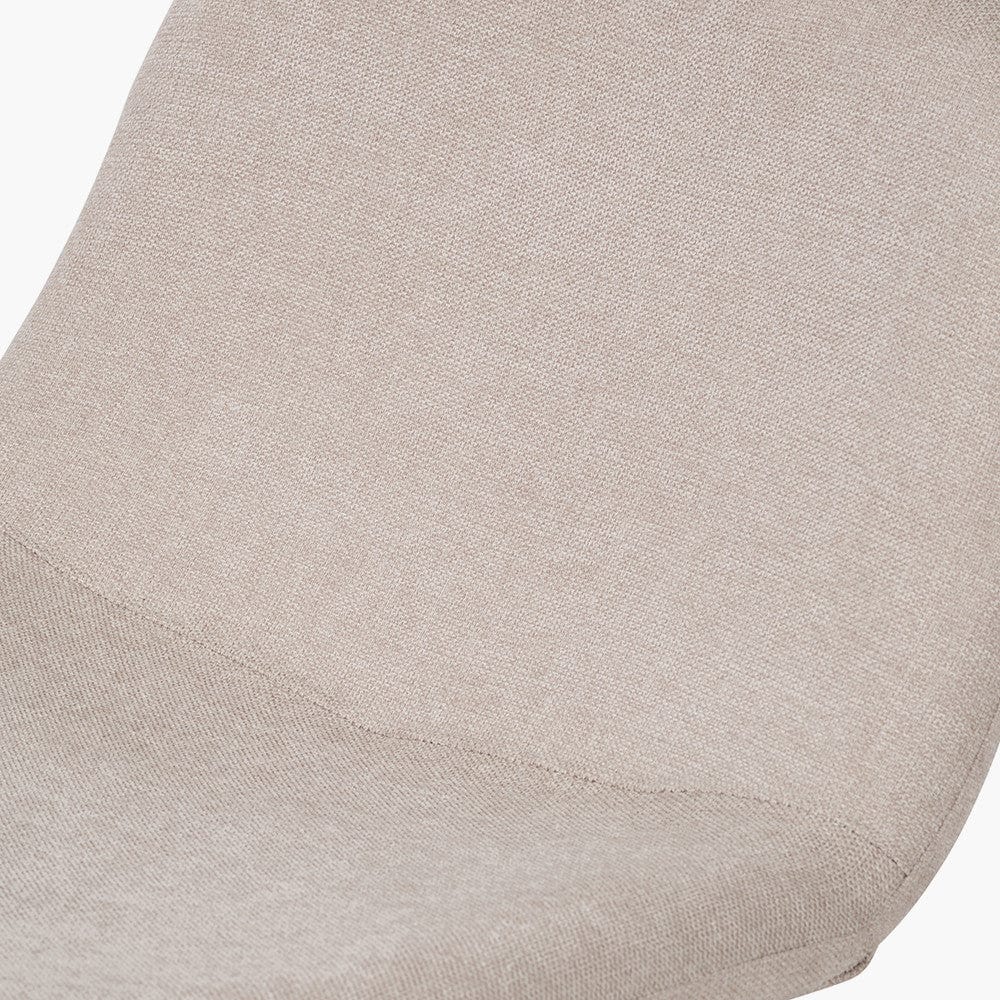 Chiara Natural Chenille and Black Metal Lounging Chair and Footstool.