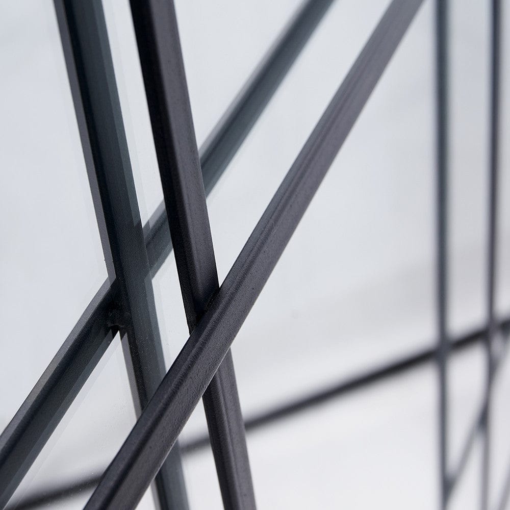 Dark Grey Metal 12 Section Floor Mirror.