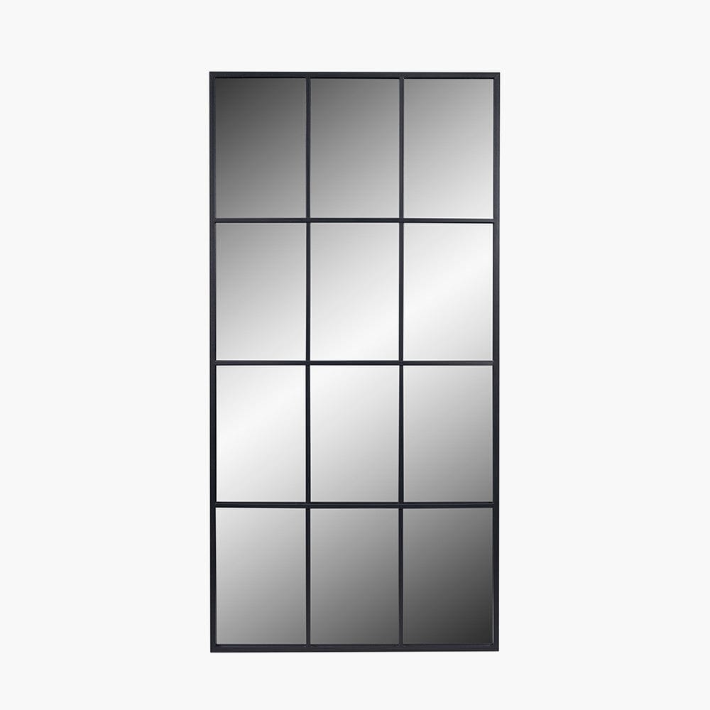 Dark Grey Metal 12 Section Floor Mirror.