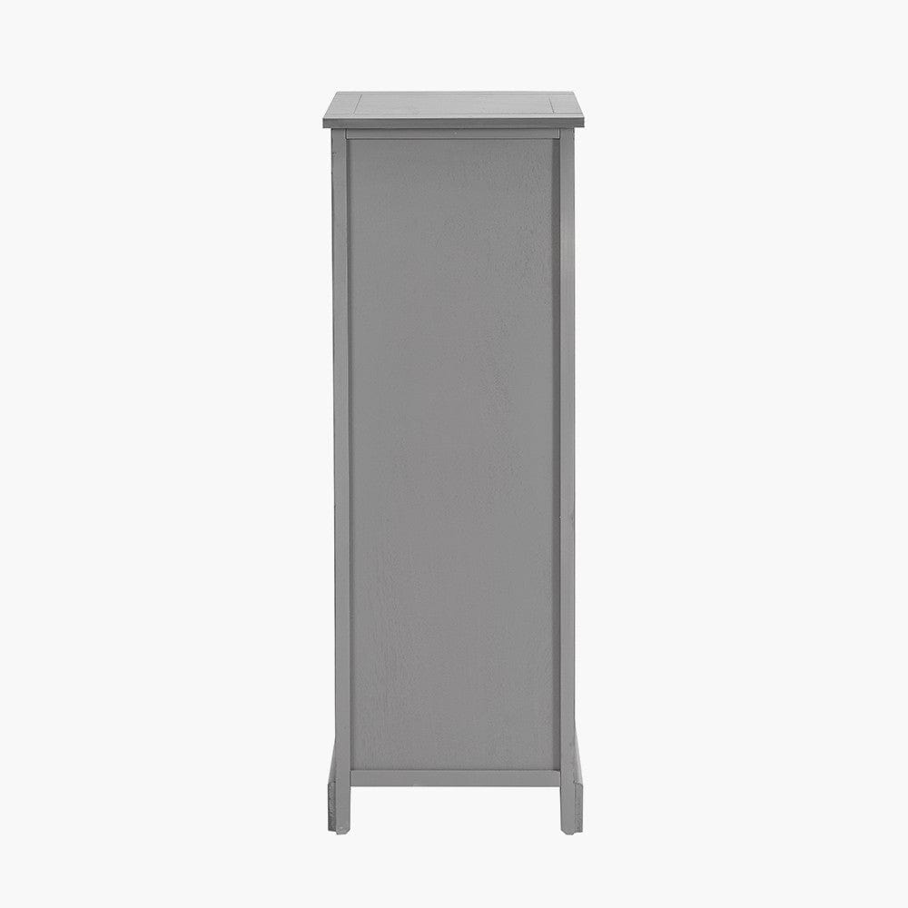 Devonshire Grey Wood 1 Drawer 4 Basket Tall Unit.