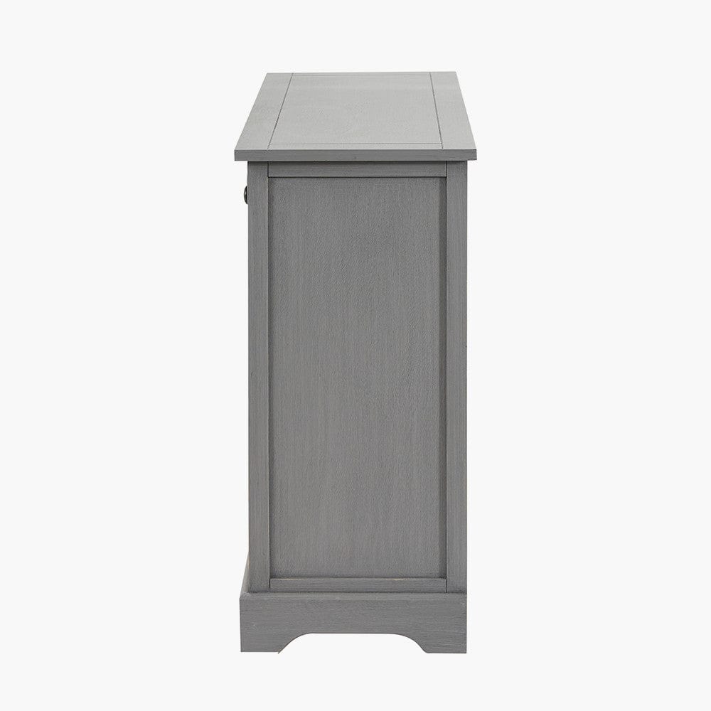 Devonshire Grey Wood 2 Drawer 4 Basket Unit.
