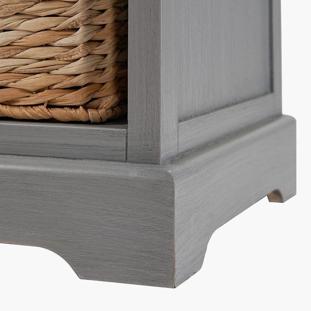 Devonshire Grey Wood 3 Drawer 3 Basket Unit.
