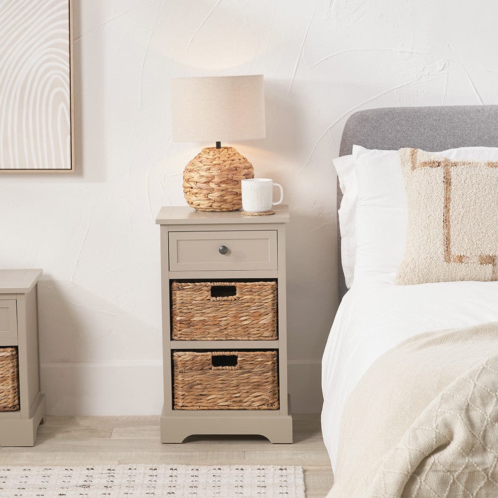 Devonshire Putty Pine Wood 1 Drawer 2 Basket Unit.