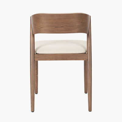 Pacific Lifestyle Living Elias Natural Linen and Dark Ash Wood Curved Back Dining Chair House of Isabella UK