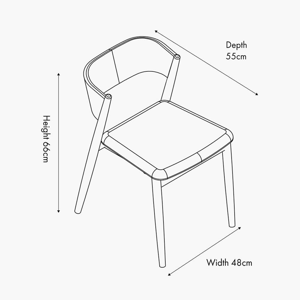 Elias Natural Linen and Dark Ash Wood Curved Back Dining Chair.