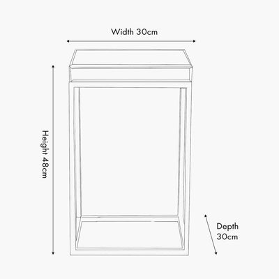 Pacific Lifestyle Living Elysee Mirrored Glass and Silver Metal Small Square Side Table House of Isabella UK