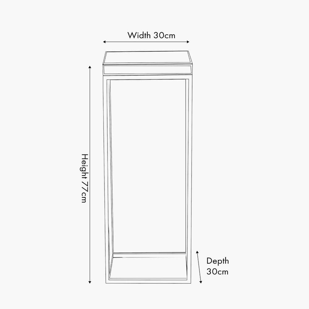 Pacific Lifestyle Living Elysee Mirrored Glass and Silver Metal Square Side Table House of Isabella UK