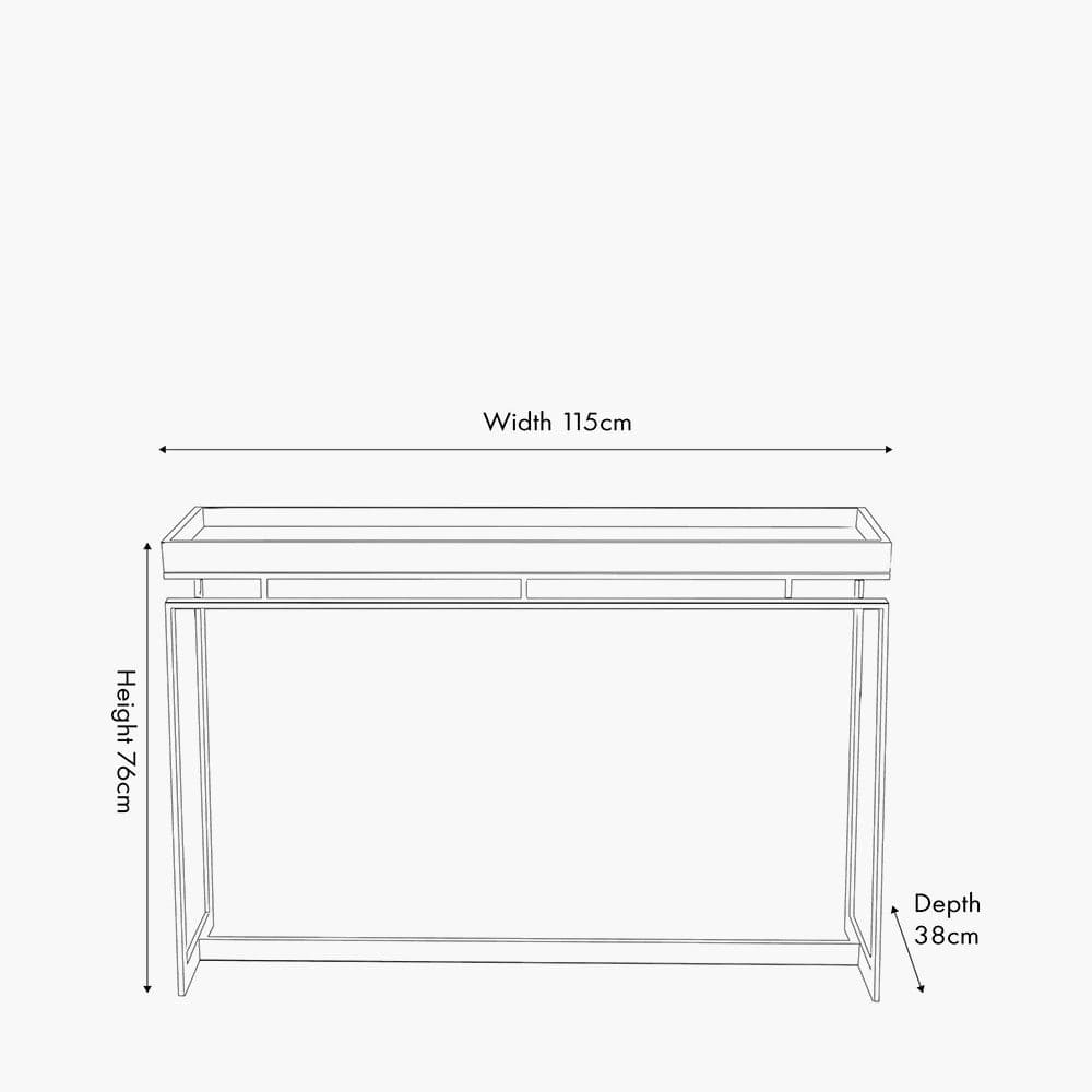 Pacific Lifestyle Living Evelyn Natural Antique Finish Mango Wood and Silver Metal Console Table House of Isabella UK