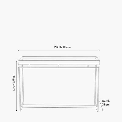 Pacific Lifestyle Living Evelyn Natural Antique Finish Mango Wood and Silver Metal Console Table House of Isabella UK