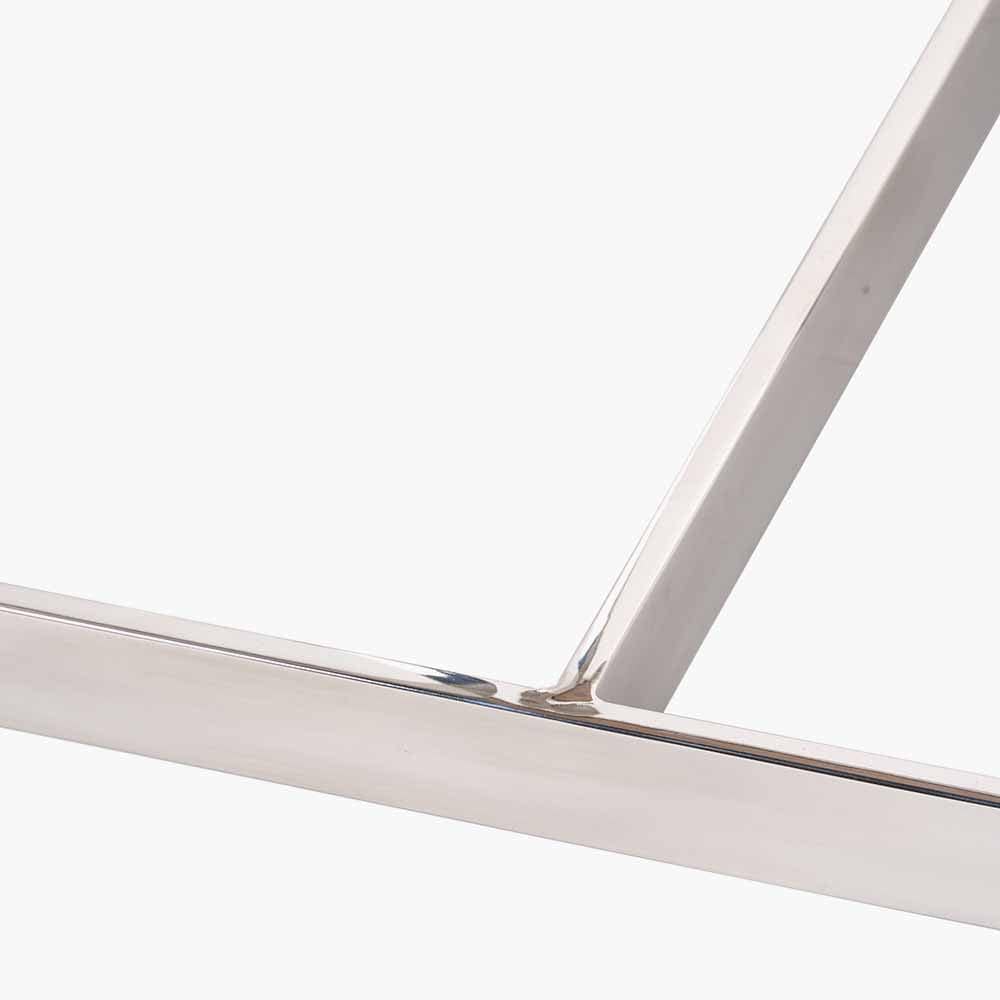 Evelyn Natural Antique Finish Mango Wood and Silver Metal Side Table.