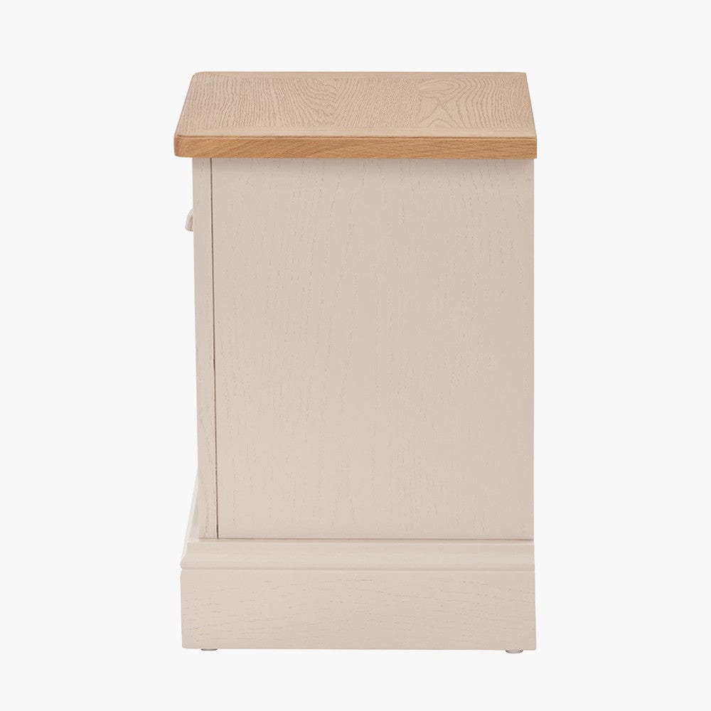 Fairford Parchment White Pine and Oak Wood 1 Drawer Unit.