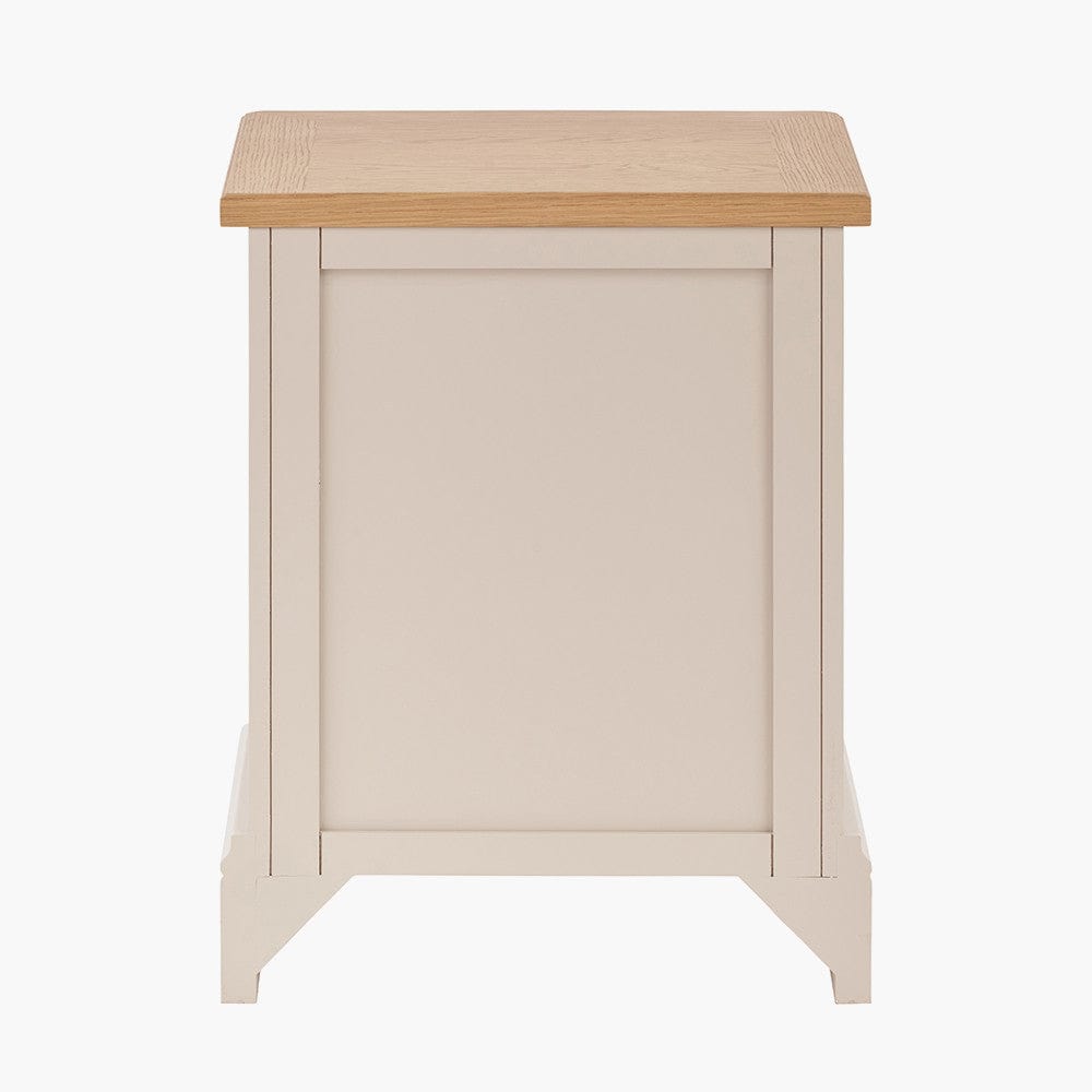 Fairford Parchment White Pine and Oak Wood 1 Drawer Unit.