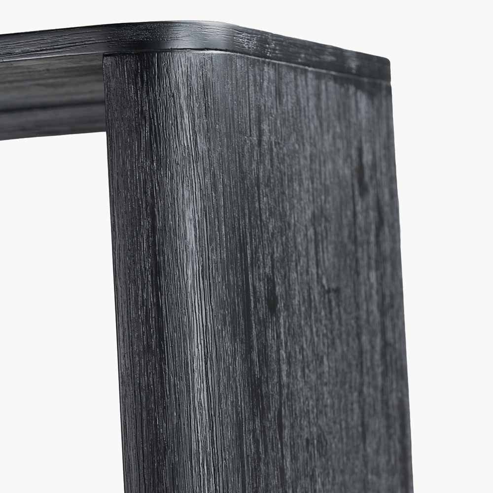 Fiji Black Acacia Wood and Natural Rattan 2 Door 6 Niche Shelf Unit.