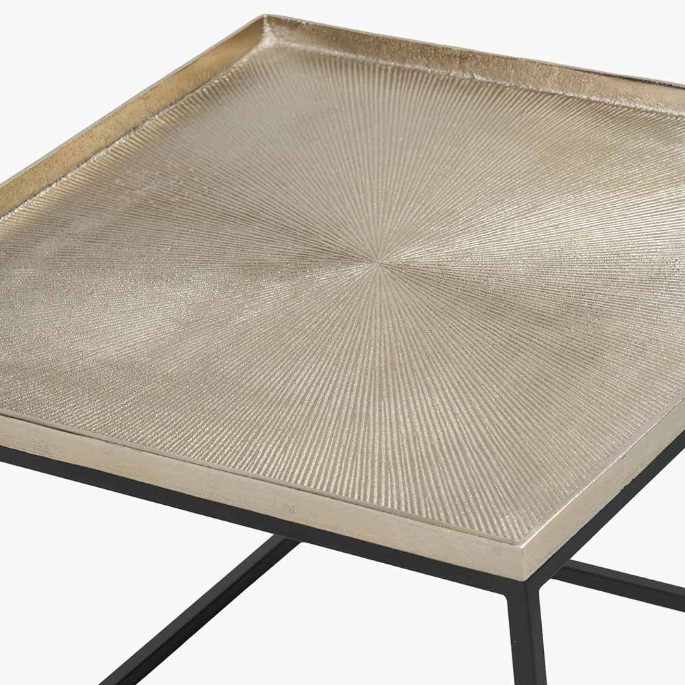 Franklin Gold Cast and Black Metal Coffee Table.